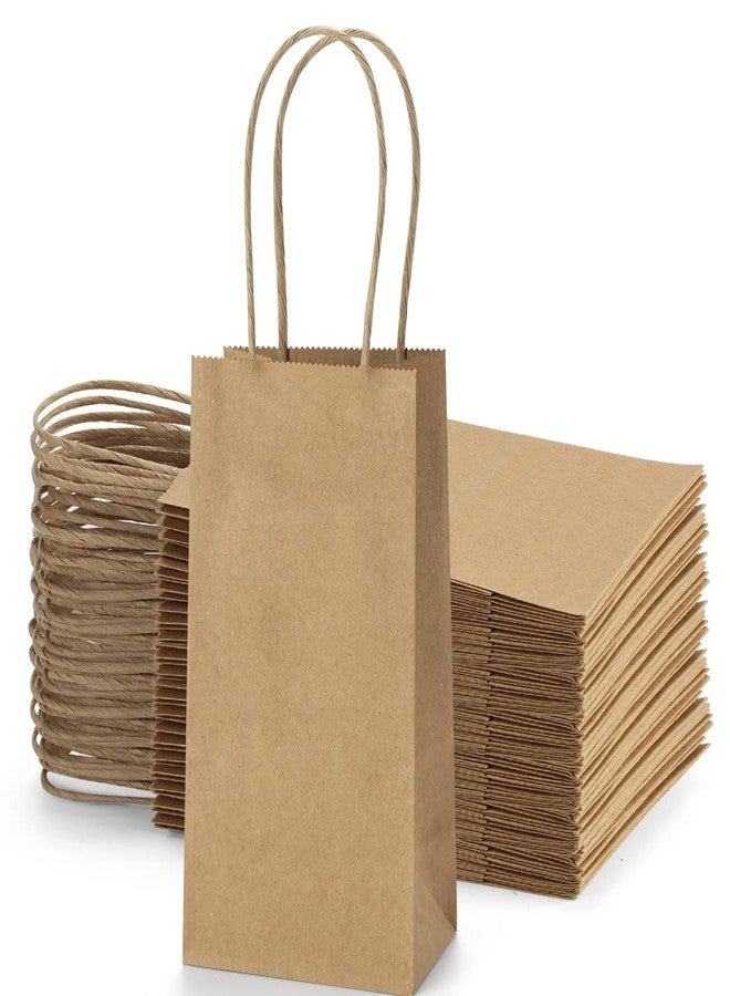 BagDream 100 Pack 3.5x2.4x6.7 Inches Mini Gift Party Favor Bags Small Brown Gift Bags with Handles Bulk Recyclable Kraft Paper Sacks - Image 1